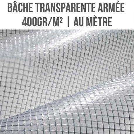 Bâche PVC transparente armée 400gr/m² pour serre au mètre linéaire